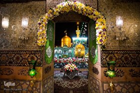 حرم مطهر رضوی در شب ولادت امام رضا(ع)