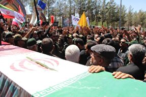 فیلم | اقامه نماز بر پیکر دو شهید اقتدار ایران در بیرجند